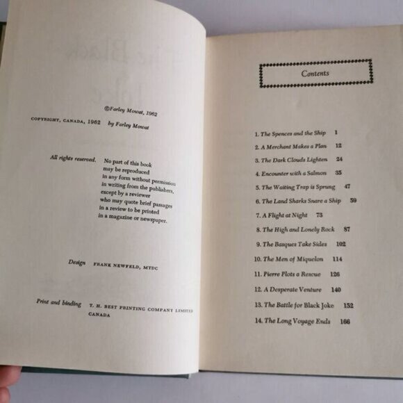 1962 The Black Joke by Farley Mowat, 1st Ed Canadian Author Newfoundland Pirate - Picture 5 of 9